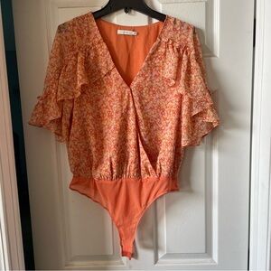 Orange Floral Lush Bodysuit